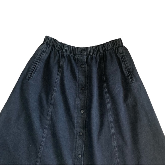 Vintage Catalina Denim Button Front A-line Skirt Size 12 - Picture 3 of 5